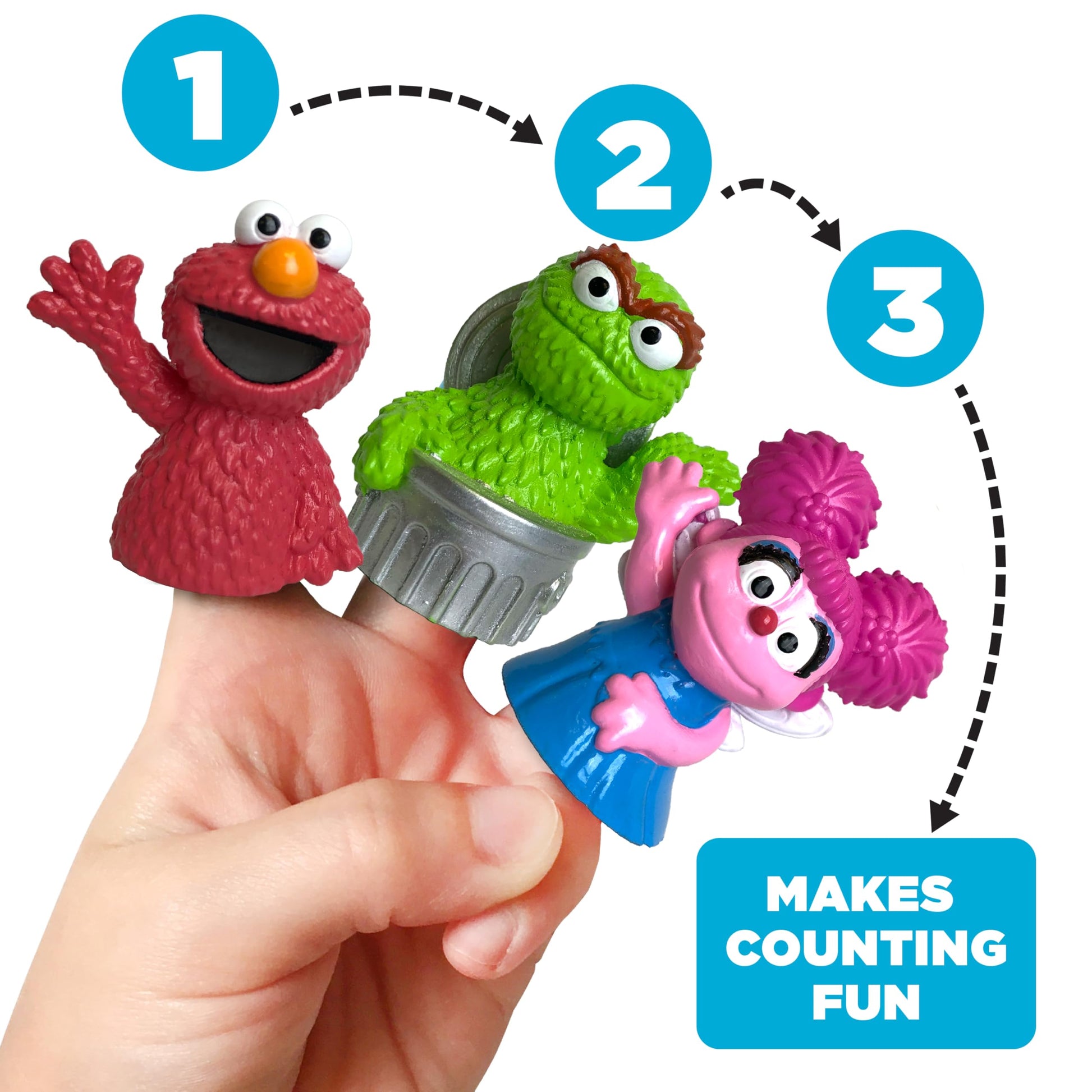 Sesame Street 5 Piece Finger Puppet Set - Easter Basket Stuffers, Easter Egg Fillers, Easter Decorations, Party Favors, Educational, Playtime, Bath