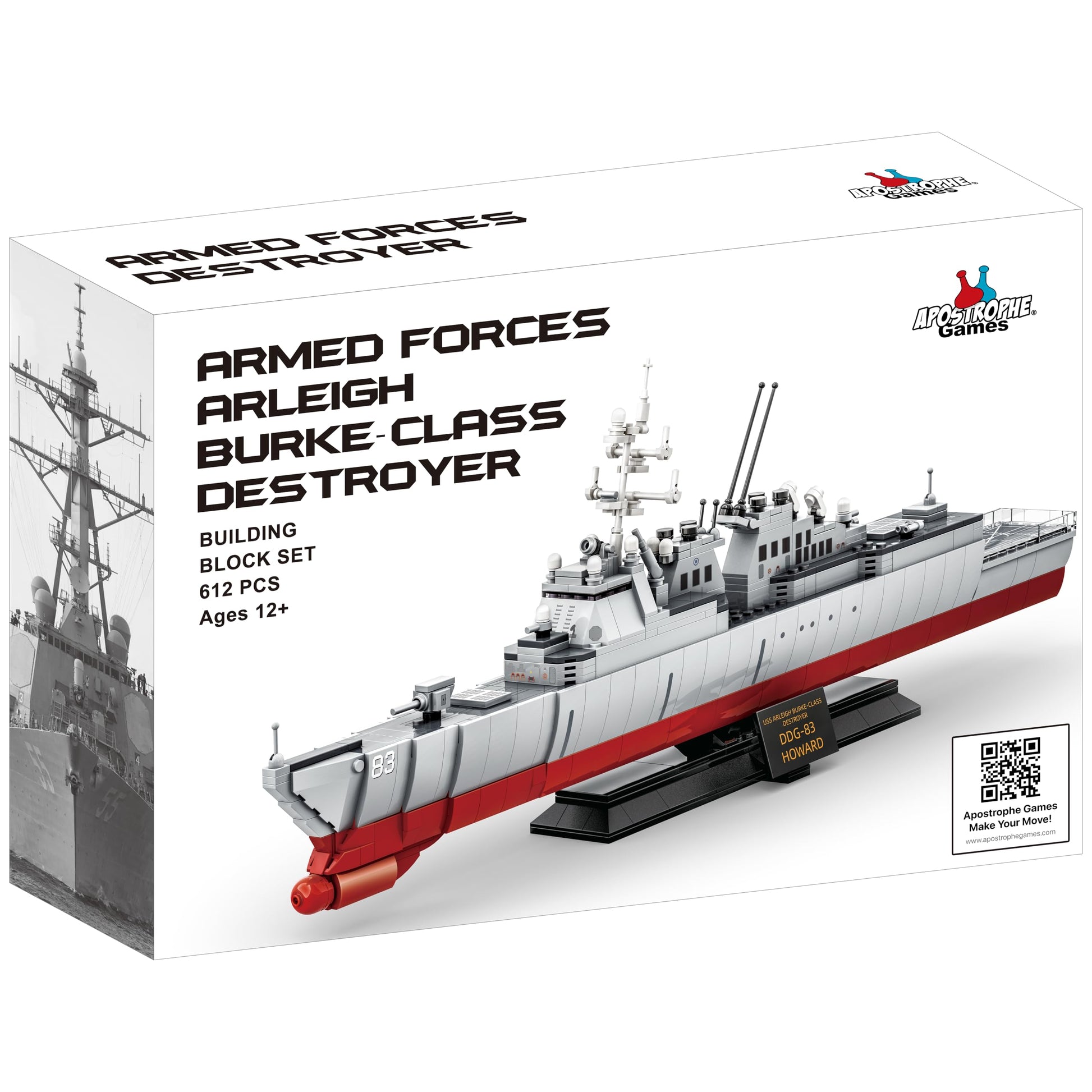Apostrophe Games Navy Destroyer Building Block Set - 612 Pieces - Building Block Set for Kids and Adults - Compatible with All Building Bricks