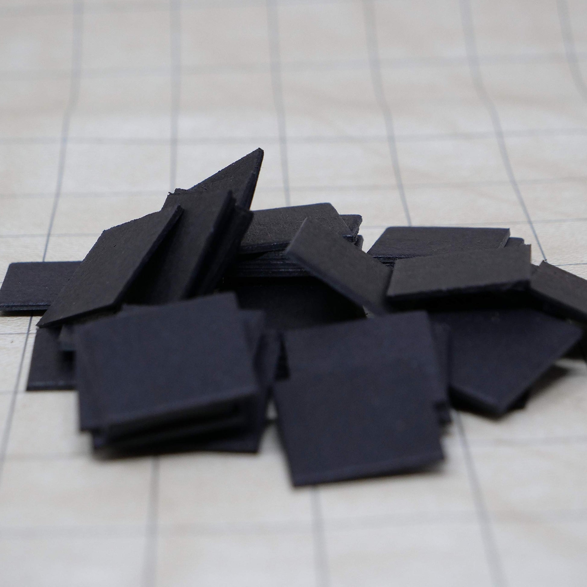 Hedral Value Pack of 48 - Blank Black 1" Uncoated Chipboard Square Board Game Tiles Counters Markers Chits DIY D&D