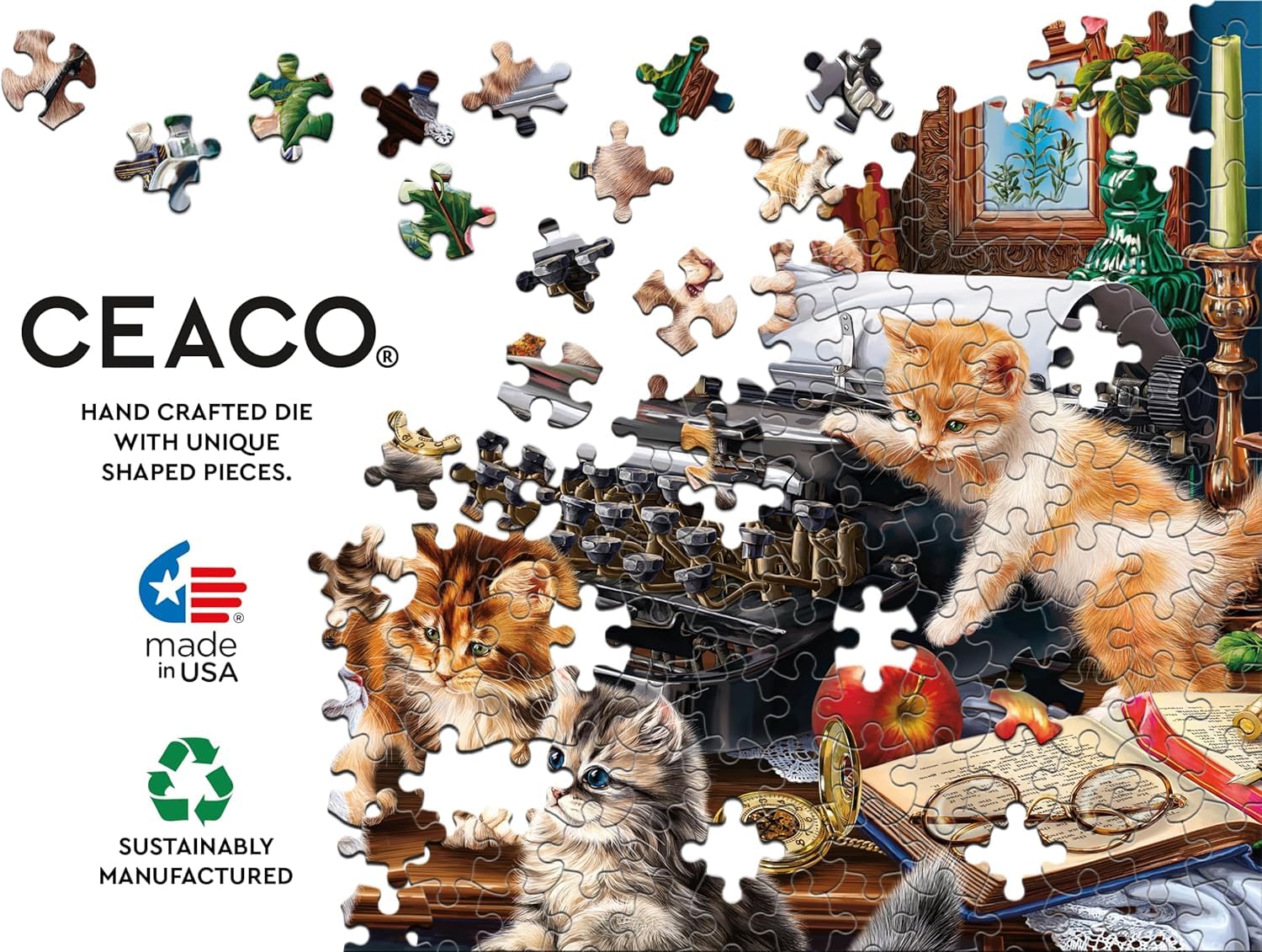 Ceaco - Paws Gone Wild - The Writer's Cats - 550 Piece Jigsaw Puzzle