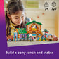 LEGO Friends Pony Ranch & Stable Pretend Play Building Toy - Playset with 3 Horse Toys for Creative Storytelling - Birthday Gift Idea for Girls &