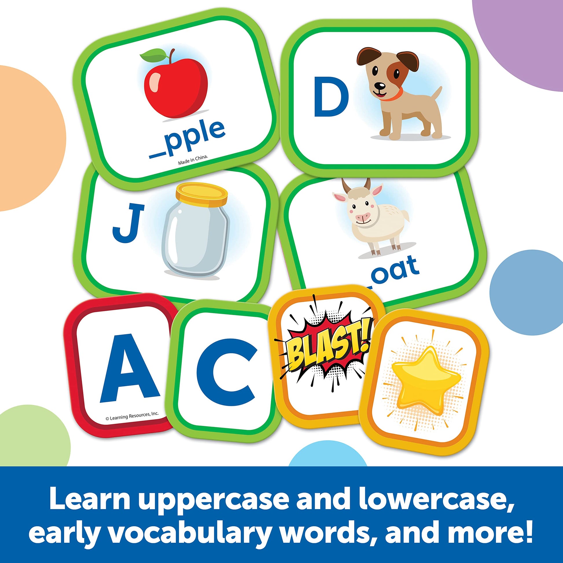 Learning Resources Alphablasters Letter and Spelling Game - 85 Pieces, Ages 4 and Up Toddler Preschool Learning, Educational Indoor Games, Preschool