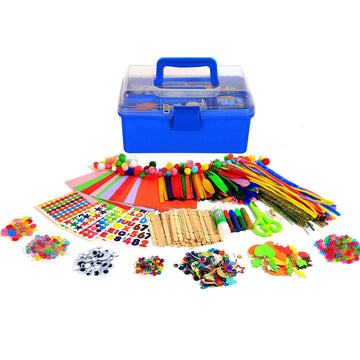 YITOHOP Arts and Crafts Supplies for Kids -1000+ pcs Art Craft kit in Carrying Travel Box for Toddlers Ages 4+ DIY Crafting School Kindergarten