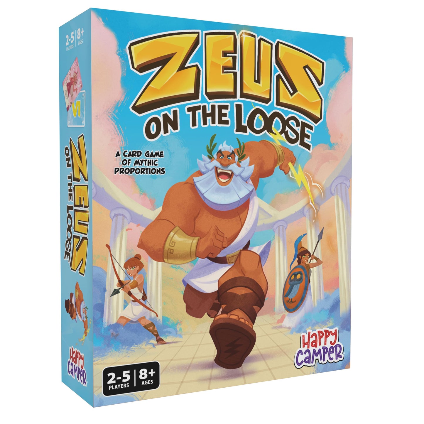 Zeus on the Loose - A Card Game of Mythic Proportions - New & Improved Happy Camper Edition | Perfect Math Game for Fans of Greek Mythology and Family