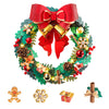 ROBOTIME Christmas Wreath with Red Bow, Pine Cones, Berries & Bells 3D Wooden Puzzles for Adults Creative Gifts for Holiday Window Fireplace Door