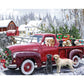 Bits and Pieces 100 Piece Puzzles for Adults 100 Extra Large Pieces 15" x 19" Jigsaw Puzzles, Red Truck Presents Dogs, Random Die Cut, No 2 Pieces