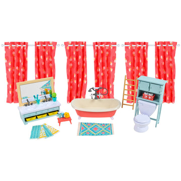 Sunny Days Entertainment Honey Bee Acres Bubbly Bee Bathroom Dollhouse Furniture, 30 Pieces
