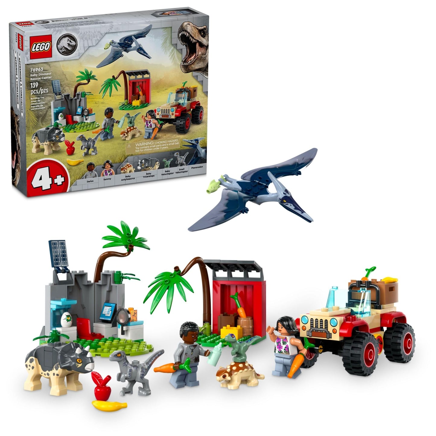 Lego Jurassic World Raptor & Titanosaurus Tracking Mission Kids Toy - Building and Learning Toy for Pretend Play - Dinosaur Action Figures for Boys &