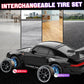 RC Drift Car, 1:24 Remote Control Car with LED Lights, 3 Batteries Black