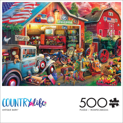 Buffalo Games - Antique Barn - Eduard - 500 Piece Jigsaw Puzzle for Adults - Charming Country Life Scene - Challenging Puzzle Perfect for Game Nights