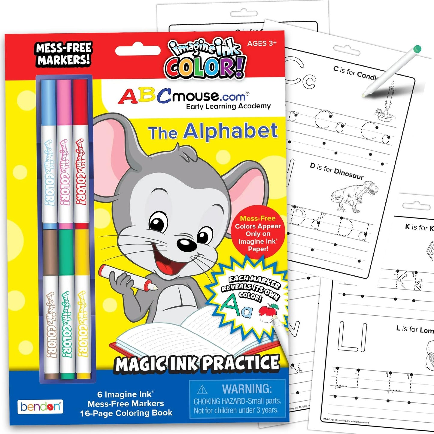 Bendon ABCMouse Alphabet Workbook for Toddlers, Kids - ABC Mouse Letters Mess Free Learning Activity Book Pre K Ages 3 4 5 6 3-5 4-6 | ABC Mouse