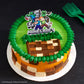 Minecraft Cake Topper, Birthday Cake Decoration Featuring Steve, Alex, Creeper, & More! Food Safe, Ready To Use - 1 Piece
