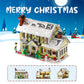 Christmas Holiday House Building Set, LED DIY Christmas Holiday Snow Village, Christmas House Compatible with Lego Gifts for Boys, Girls, Family,