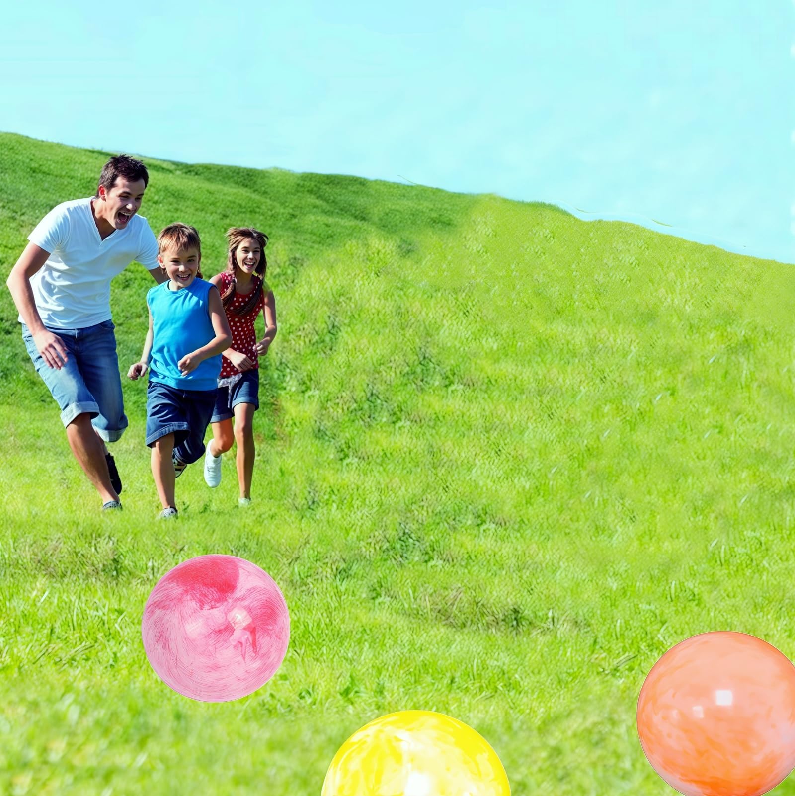ZHANGBY 3 Pcs Playground Balls with Pump, 9 Inch Marbleized Bouncy Balls