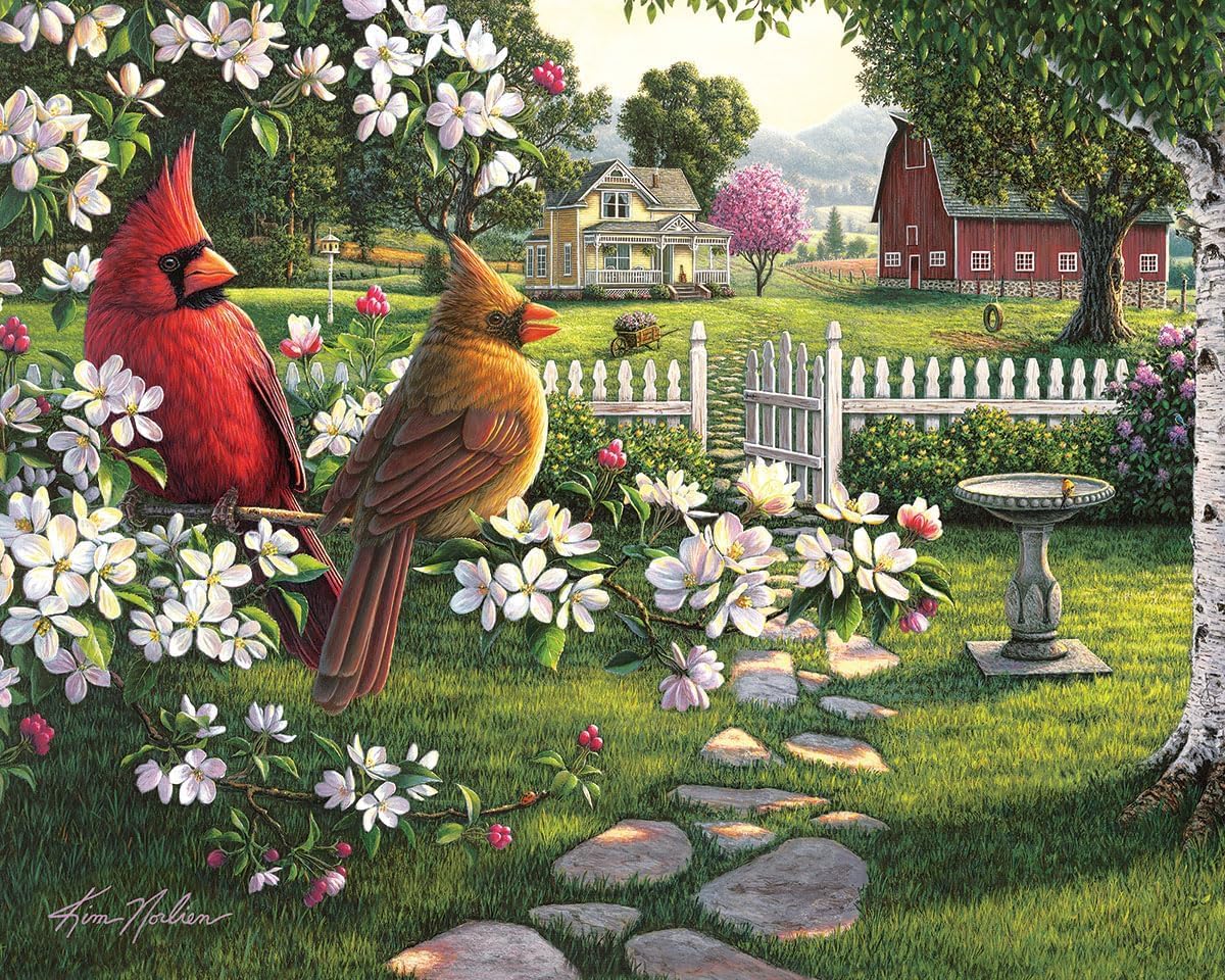 White Mountain 1000 Piece Jigsaw Puzzle Scenic Farm and Barn, Country Life