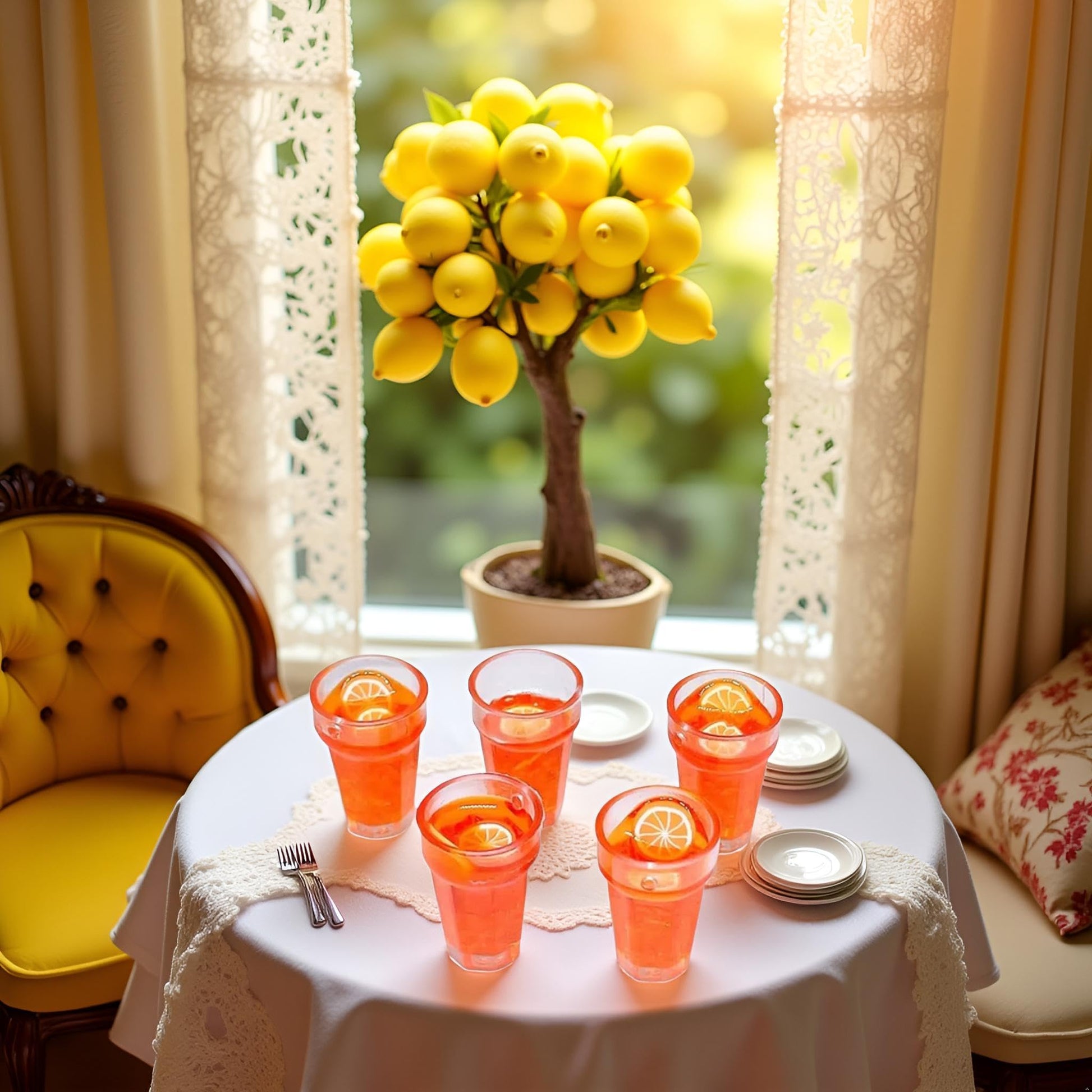 5Pcs Mini 1:12 Dollhouse Miniature Food Lemon Tea Cups, Classic Kitchen Toys, Simulation Doll House Drinks Model Toy, DIY Doll House Kit