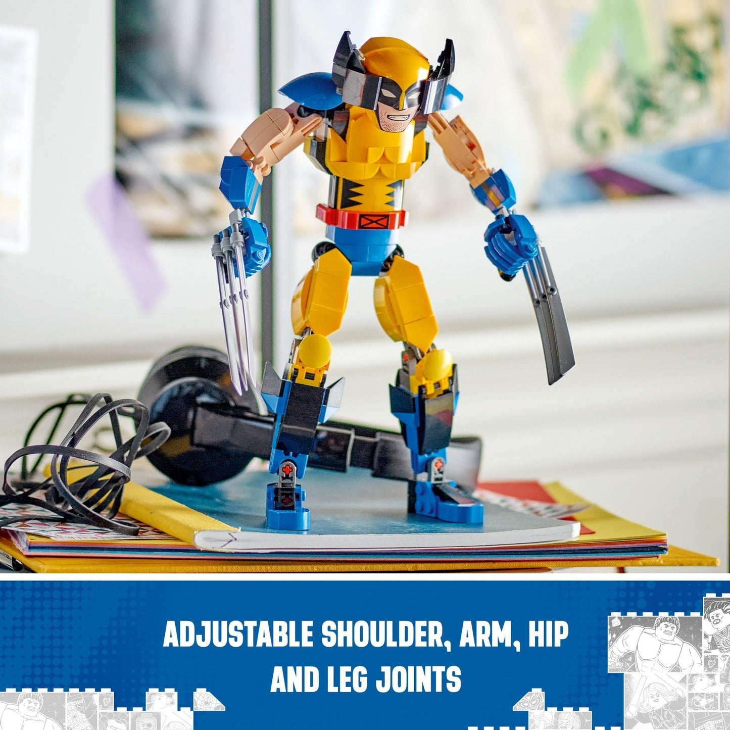 LEGO Marvel Wolverine Construction Figure 76257 Buildable Marvel Action Figure, Fully Jointed Marvel Collectible with 6 Claw Elements for Play