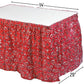 Fun Express Red Bandana Print Plastic Table Skirt for Rectangle Tables 6ft 8ft - Disposable Table Skirting with Adhesive for Western Party Table Decor