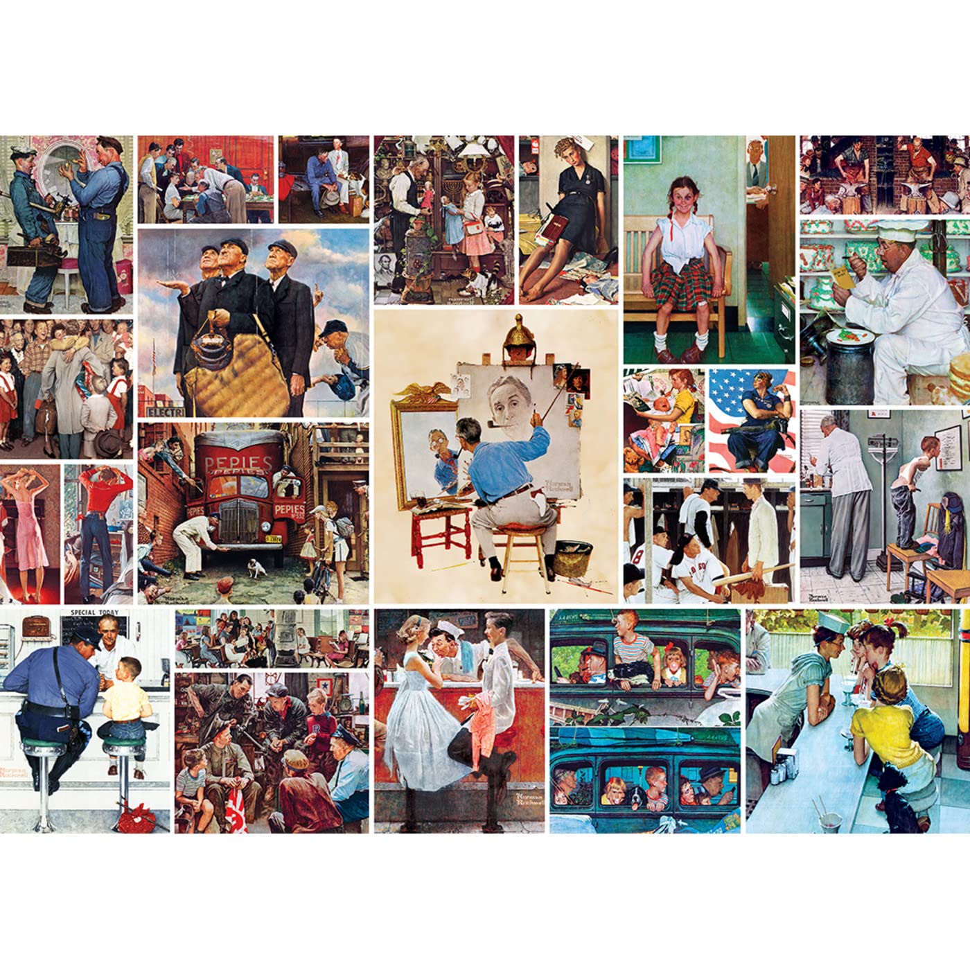 MasterPieces SEP Collages 1000 Puzzles Collection - Rockwell Collage 1000 Piece Jigsaw Puzzle