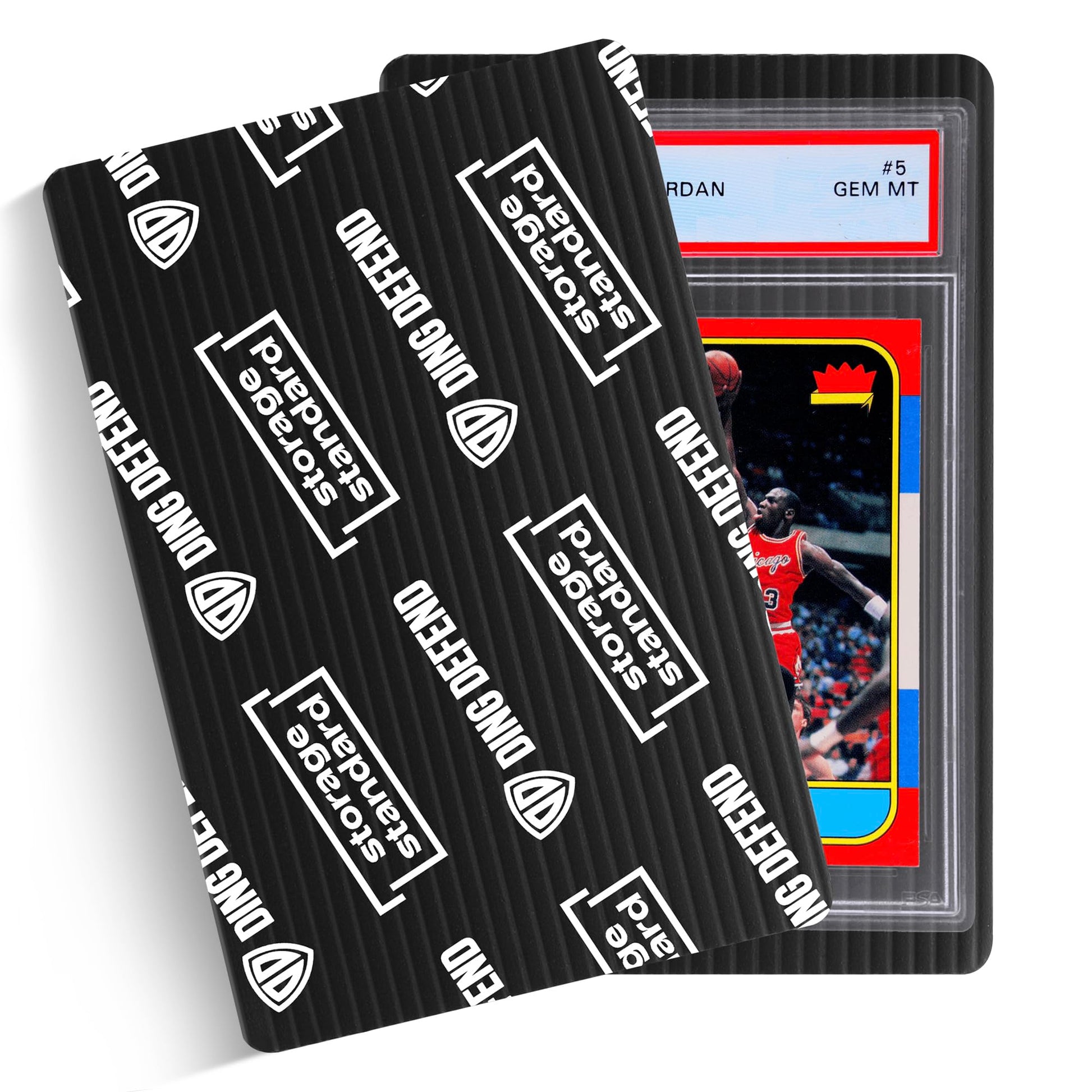 Ding Defend 4x6 Black Trading Card Shipping Protector 110 Pack - Sports Card Protectors Hard Plastic w/Rounded Corners, Hobby Shipping Shield for