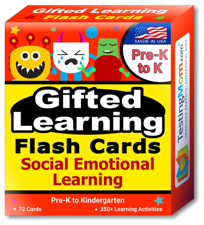 TestingMom.com Gifted Learning Flash Cards - Social Emotional Learning (SEL) for Pre-K and Kindergarten