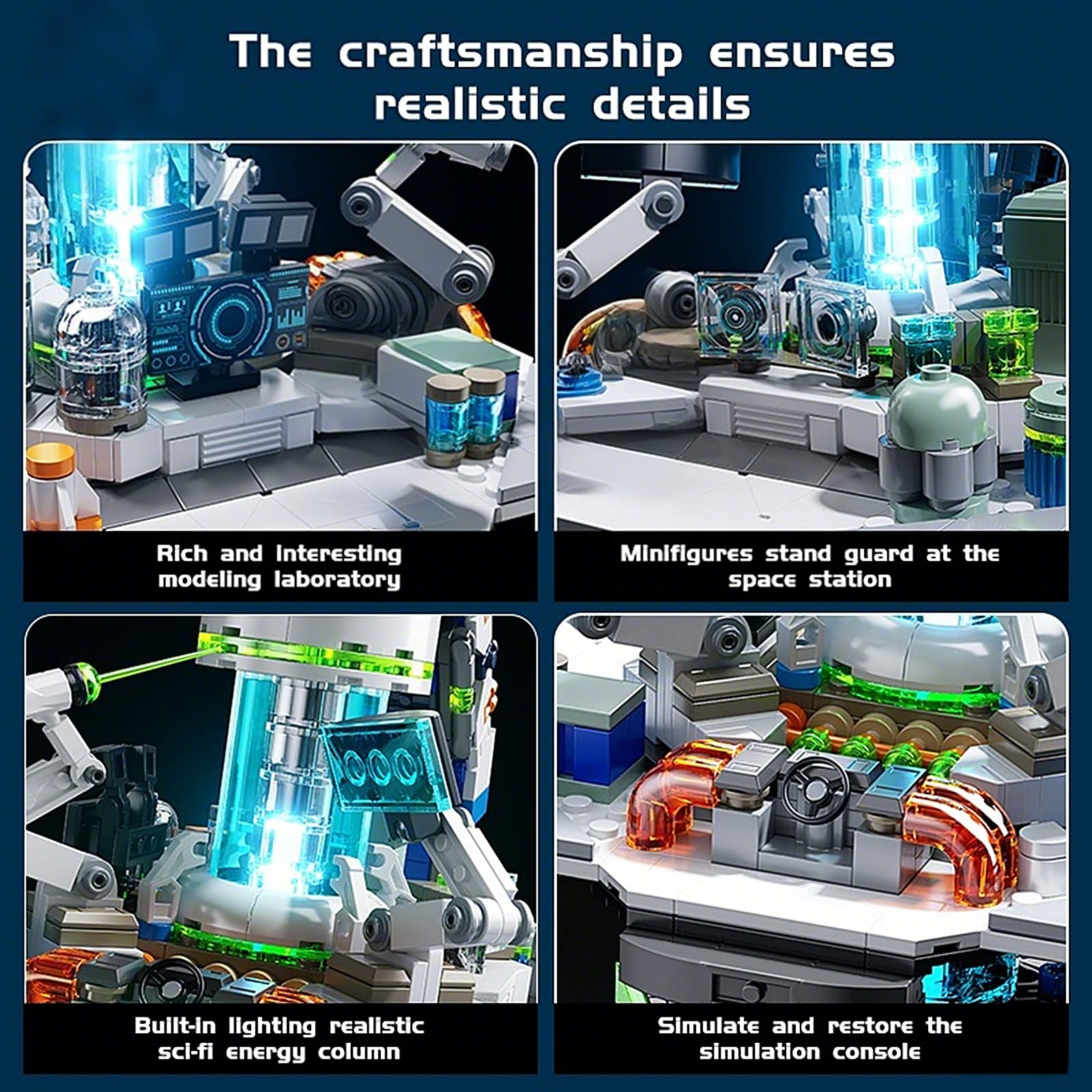 Space Station Globe Building Set for Adults- 1793 Pcs Globe Display Model with Illumination Modes 360° Rotatable LED Educational Stem Toys Graduation