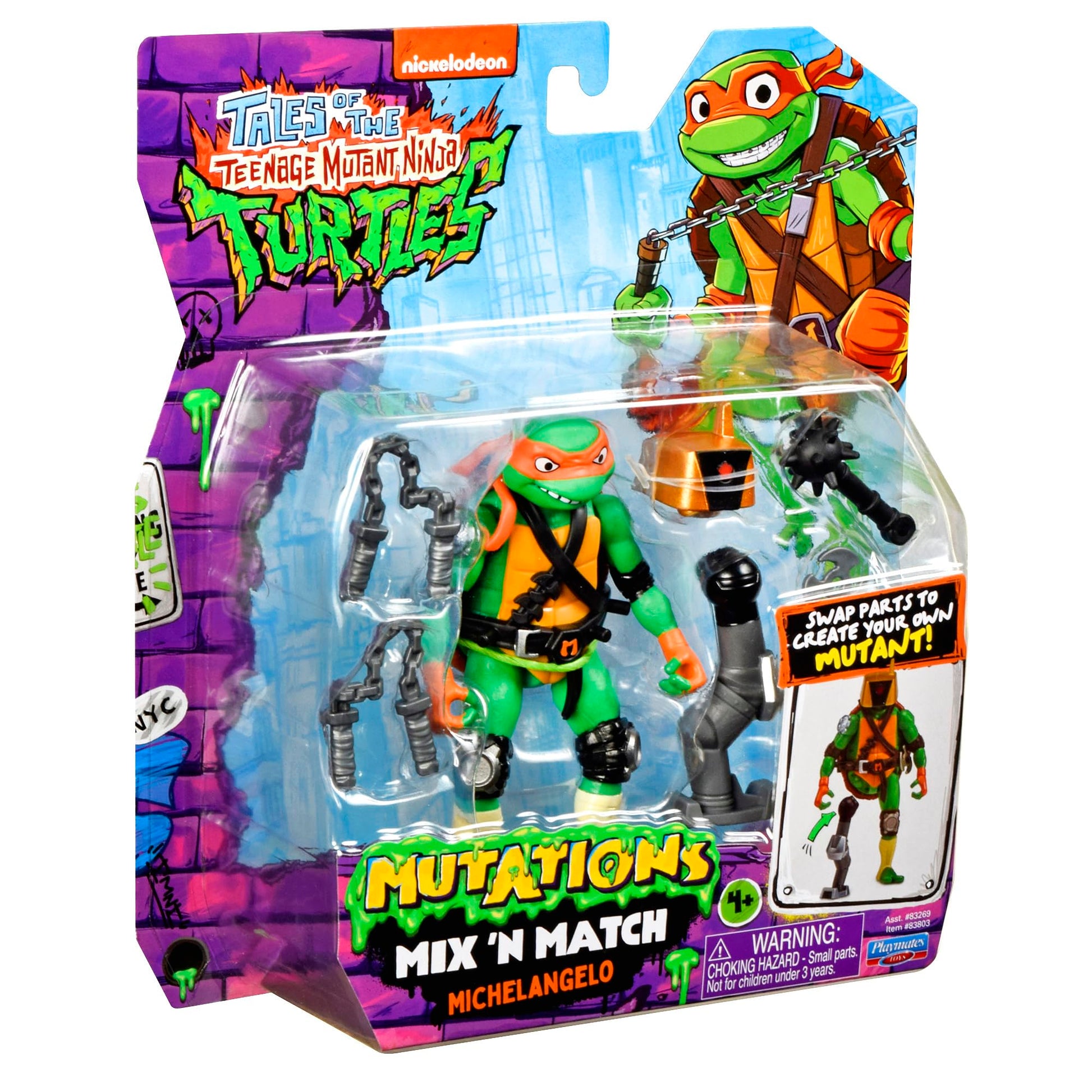 Tales of Teenage Mutant Ninja Turtles: Mutations Mix & Match 4.5" Michelangelo Basic Action Figure Asst by Playmates Toys
