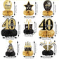 9 Pieces 40th Birthday Decoration 40 th Birthday Centerpieces for Tables Decorations Cheers to 40 Years Honeycomb Table Topper for Men and Women Forty