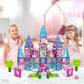 Disney Princess Toys Magnetic Tiles Castle Set - 172-Piece STEM Building Toy with Ariel, Moana, Snow White, Tiana & Rapunzel Characters, Marble Run