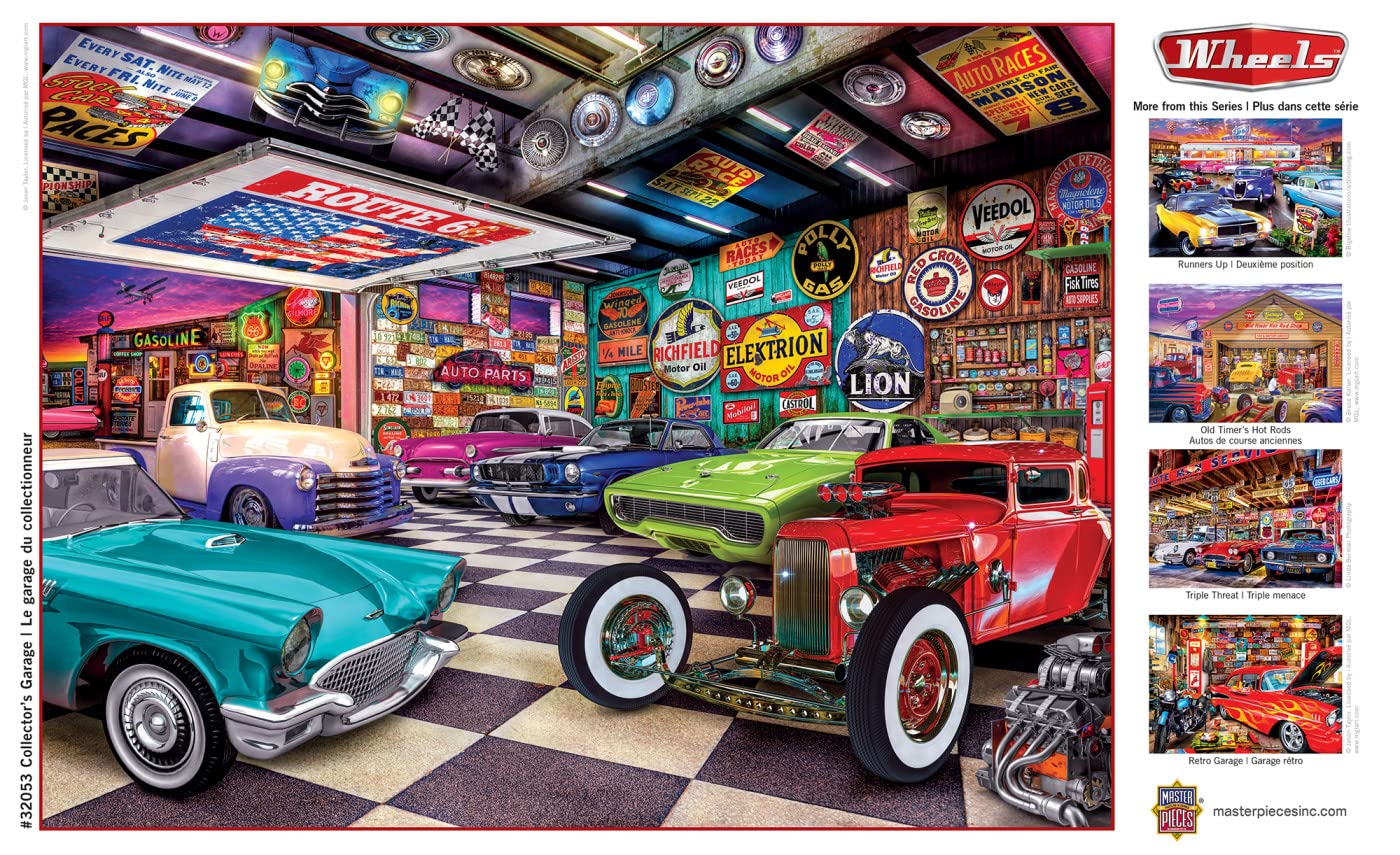 MasterPieces 750 Piece Jigsaw Puzzle for Adults and Family - Collector's Garage - 18"x24"