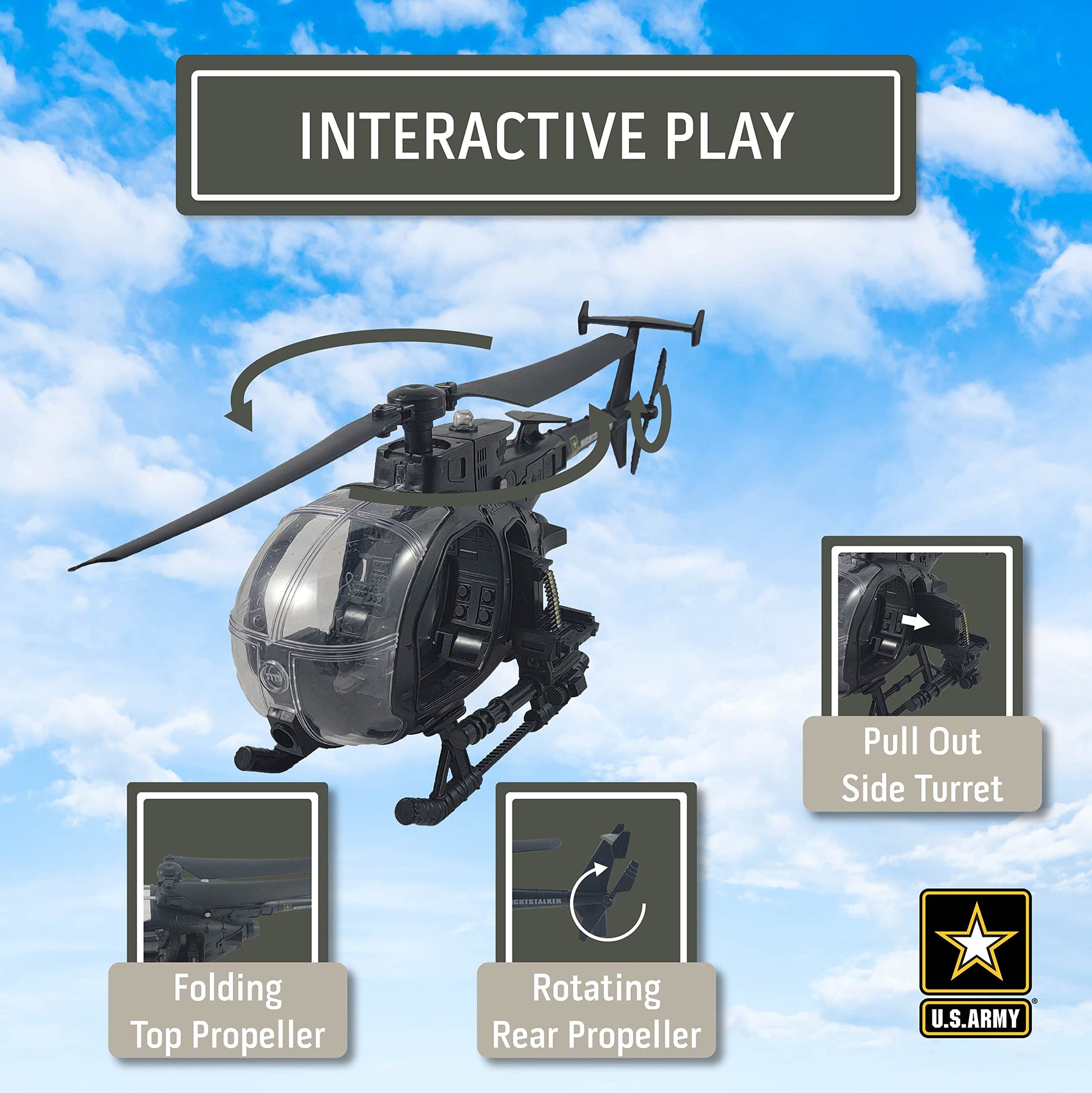 Lollipop U.S. Army Night Stalker Helicopter with Soldier Figure and Light/Sound