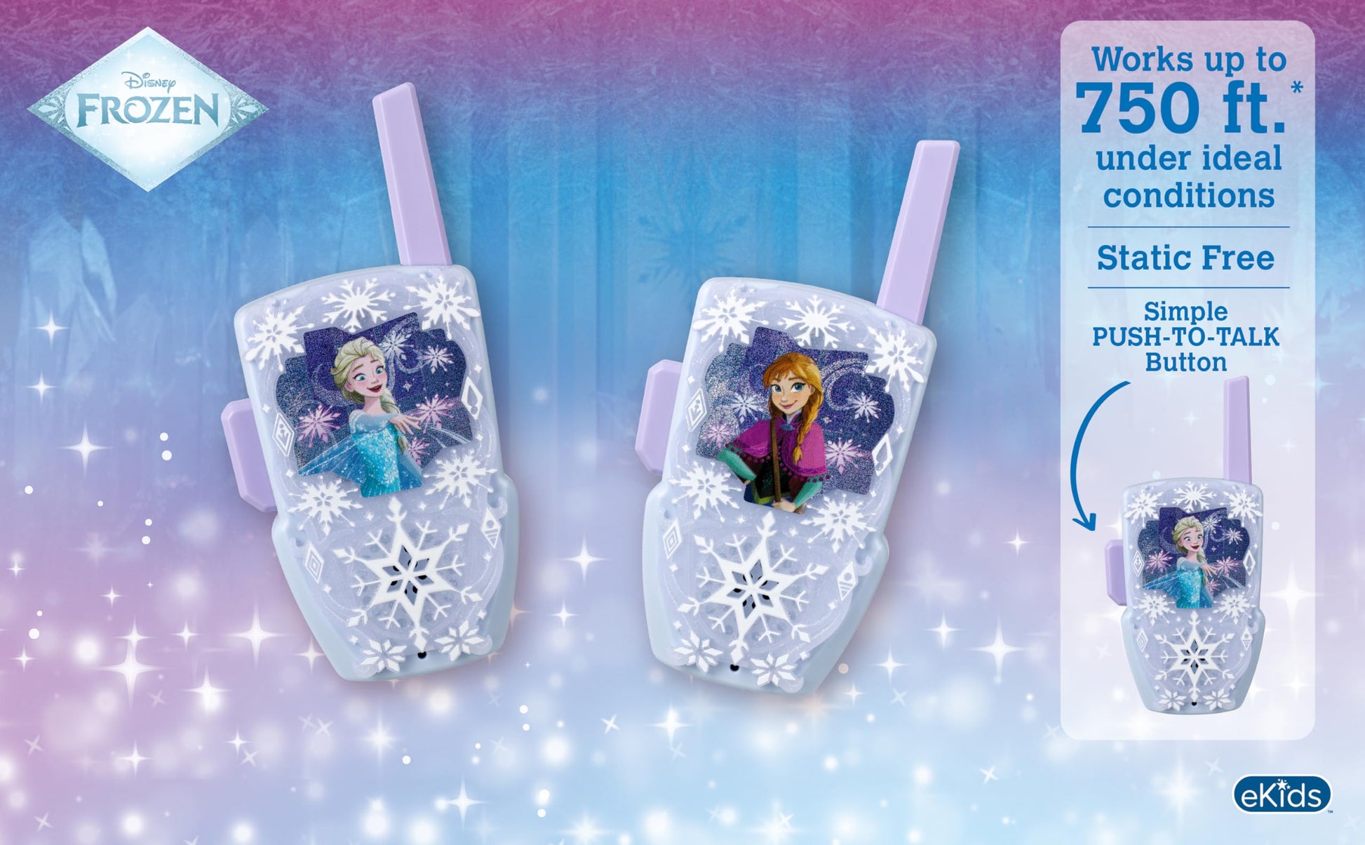 Disney Frozen Walkie Talkies for Kids, Static Free and Extended Range Indoor and Outdoor Toys