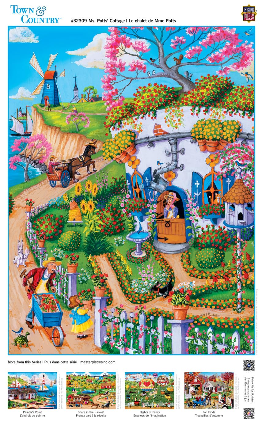 MasterPieces Town & Country - Ms. Potts Cottage 300pc Ezgrip Puzzle - Jigsaw Puzzle with Vibrant Artwork and Durable Pieces - Fun Family Activity