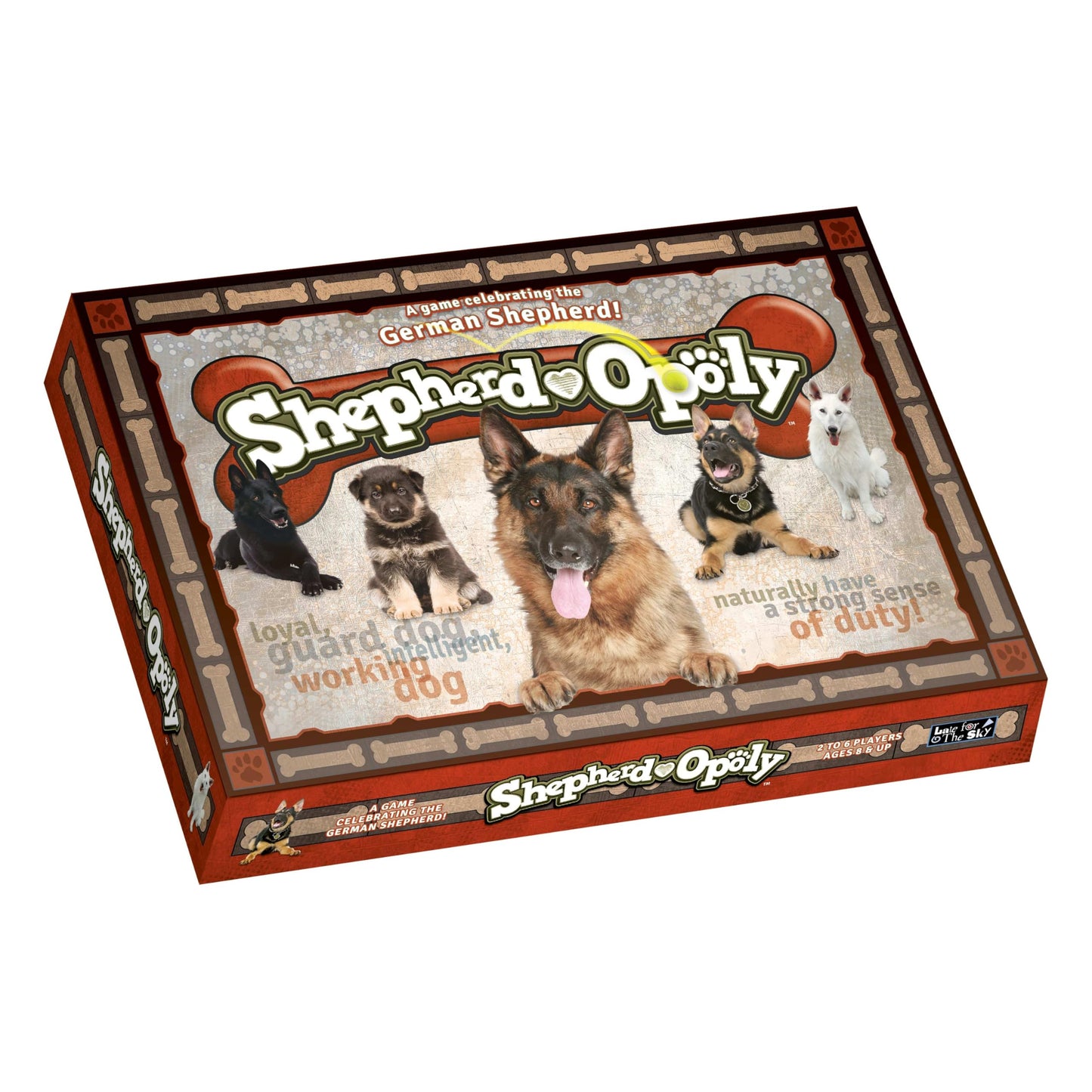 Late for The Sky German Shepherd-Opoly Board Game for Dog Lovers and Families, 2-6 Players, Ages 8+, Property Trading Fun with Tokens, Cards,