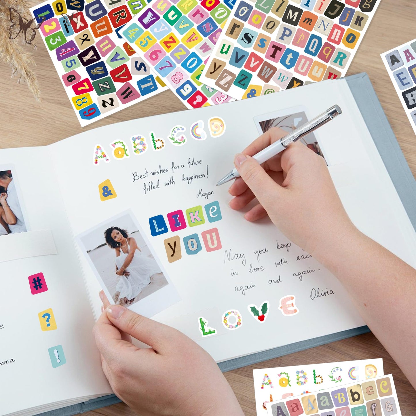 48 Sheets Magazine Letter Stickers, 3184 PCS Ransom Letter Stickers Vintage Alphabet Number Sticker for Journaling, Self Adhesive Small Vinyl Letter