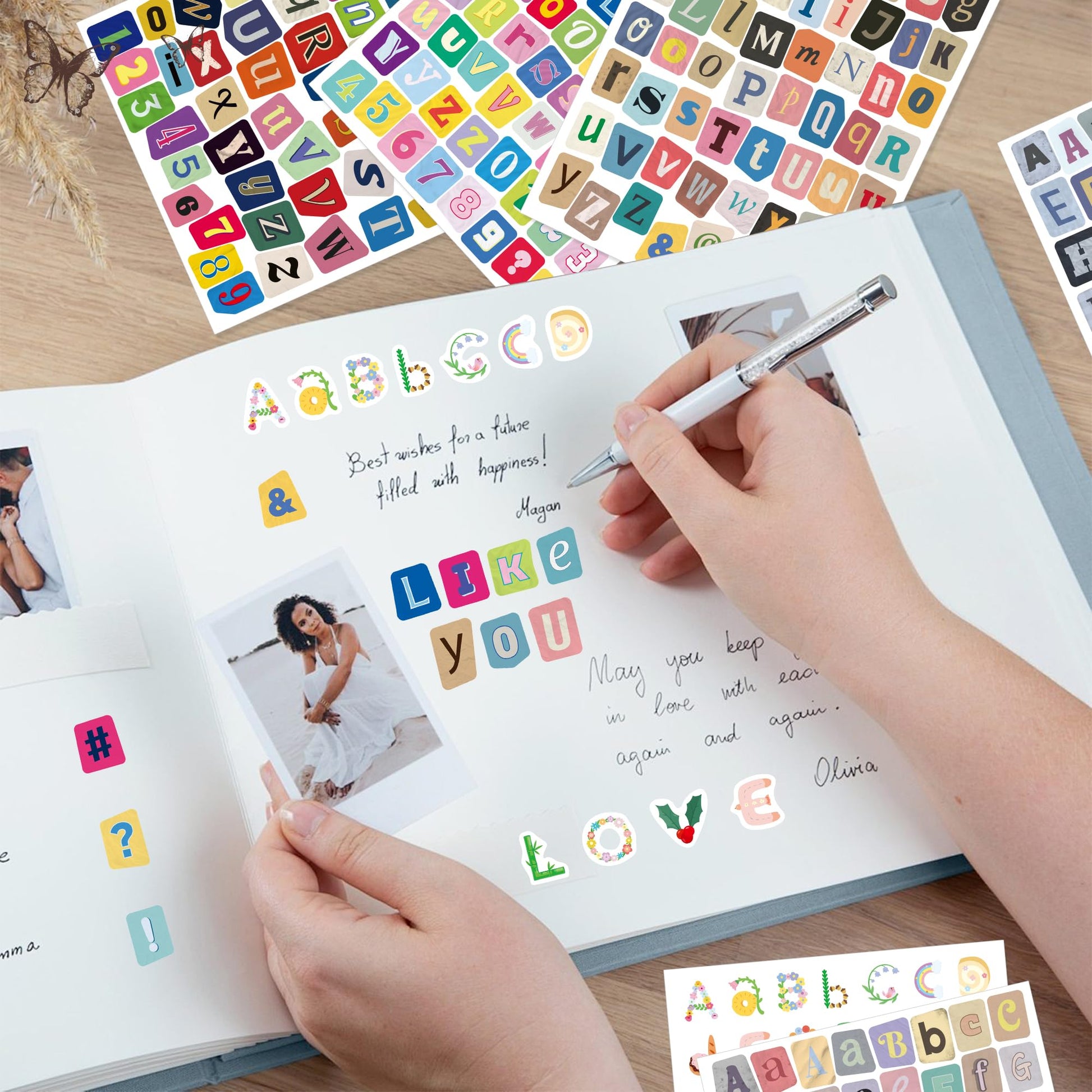 48 Sheets Magazine Letter Stickers, 3184 PCS Ransom Letter Stickers Vintage Alphabet Number Sticker for Journaling, Self Adhesive Small Vinyl Letter