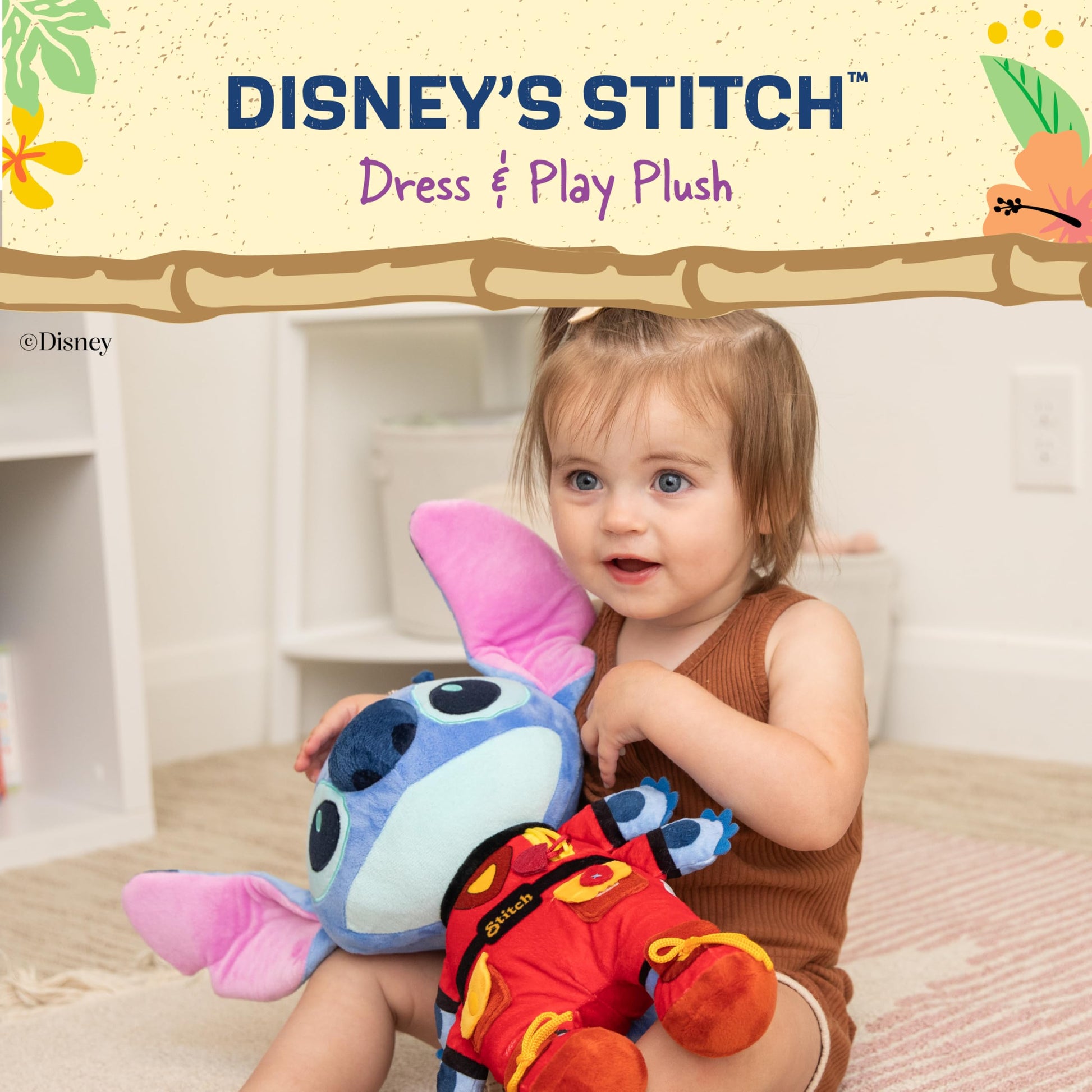Kids Preferred - Disney Stitch Dress and Play Plush for Babies and Toddlers