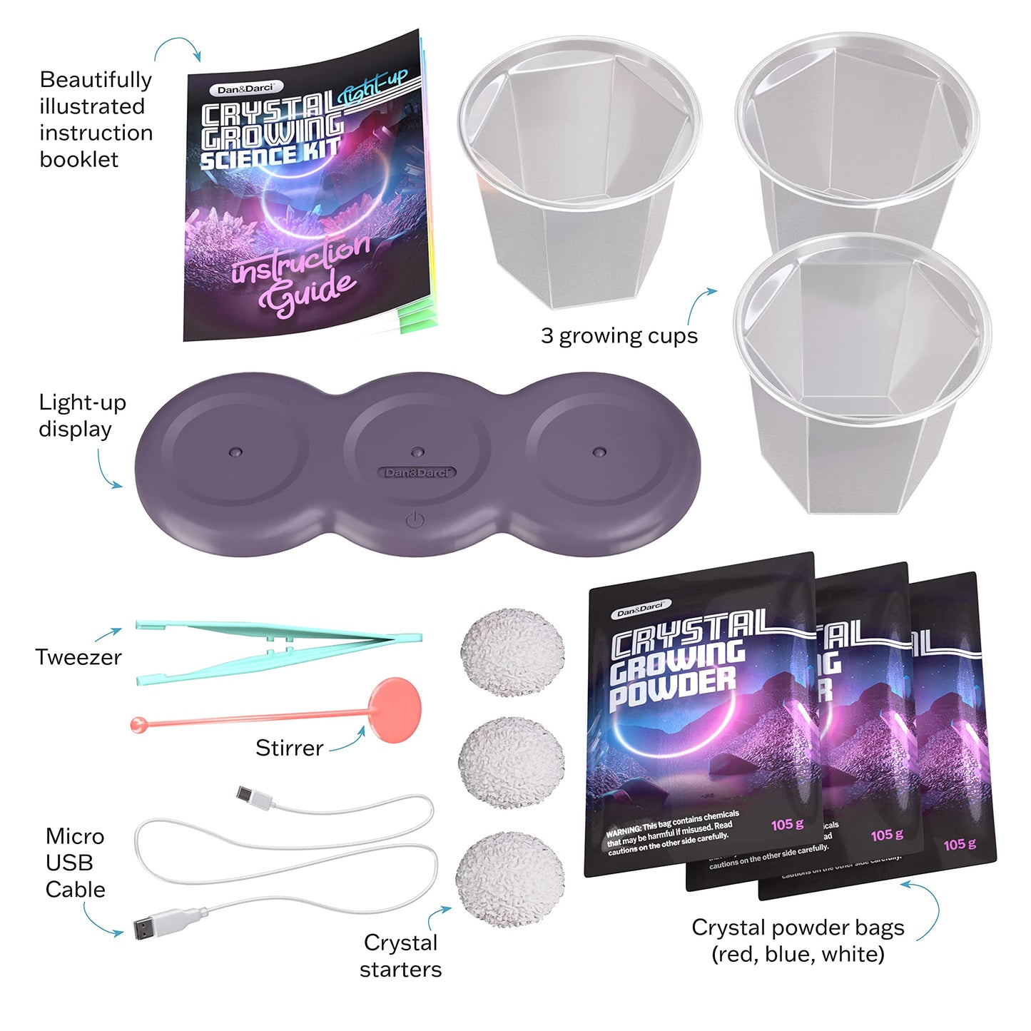 Light-up Crystal Growing Kit for Kids - Science Kits for Kids Age 8-12 - 6 7 8 9 10 Year Old Boy Birthday Gifts - Gifts for Girls - STEM Toys for 7