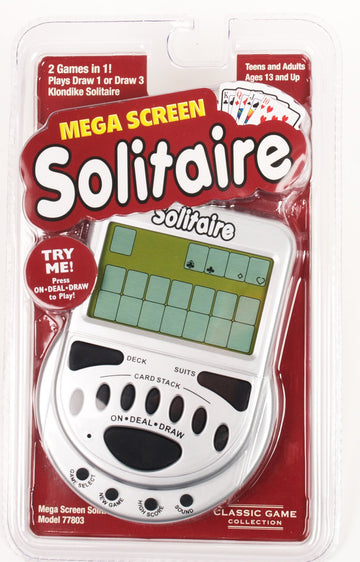 Classic Game Collection Gambling Electronic Game Pack - Mega Screen Solitaire & 7 in 1 Poker Handheld Games (Ages 156+)