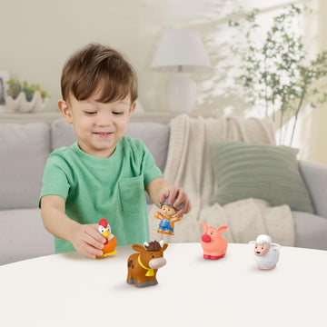 Fisher-Price Little People Farmer & Animals Figure Pack - Farm Playset with Cow, Chicken, Pig & Sheep | Toddler Friendly Pretend Play Set