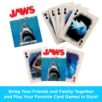 Aquarius Jaws Playing Cards Standard Size - Themed Novelty Deck with 52 Unique Shark Designs - Collectible Merchandise Gift for Teens and Adults
