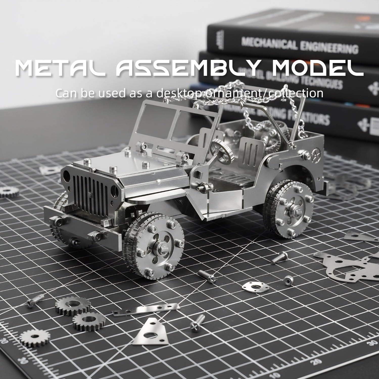 Kolotesame Classic Off-Road Vehicle 3D Metal Puzzle Model for Adults - for Jeep DIY Immersive Building Kit with Tool, 3D Puzzle Car Model for Men Gift