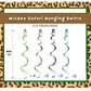 Mouse Safari Happy Birthday Decorations Hanging Swirls, Let's Go Wild Jungle Safari Wild One Birthday Party Supplies (24 CT)