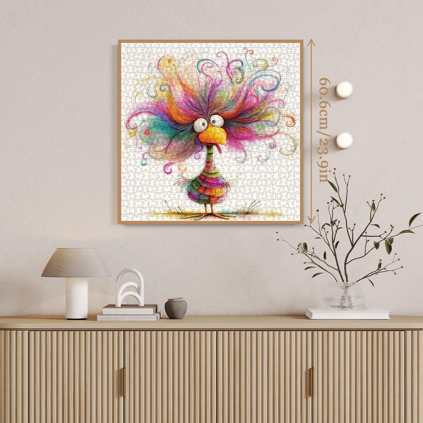 Larkipuzz Funny Cute Chicken Puzzles for Adults 1000 Pieces, Pretty Colorful Bird Jigsaw Puzzles, Art Challenging Difficult Animal Puzzle