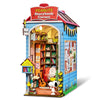 Hands Craft Peanuts Storybook Corner Book Nook Kit with Snoopy Figurine - Touch-Sensitive LED Light-Up House, 3D Wooden Puzzle - Bookshelf Diorama