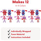 4E's Novelty Valentines Monster Craft Ornament (12 Pack) Foam Valentines Day Crafts for Kids Classroom DIY Valentines Day Card for Kids Bulk