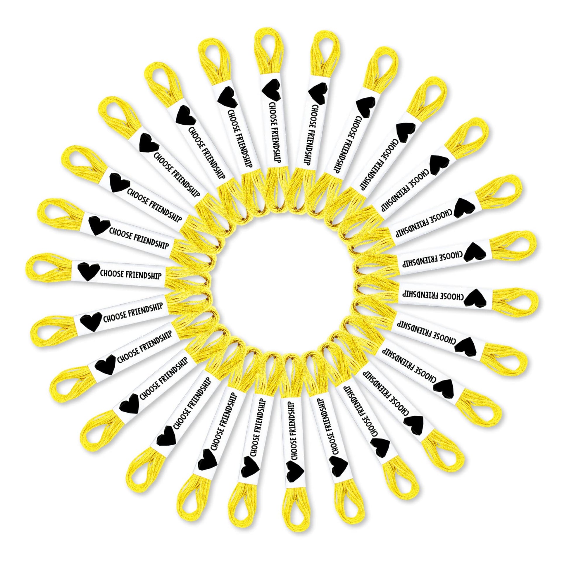 Choose Friendship, My Friendship Bracelet Maker Yellow Expansion Pack, 100 Pre-Cut Threads