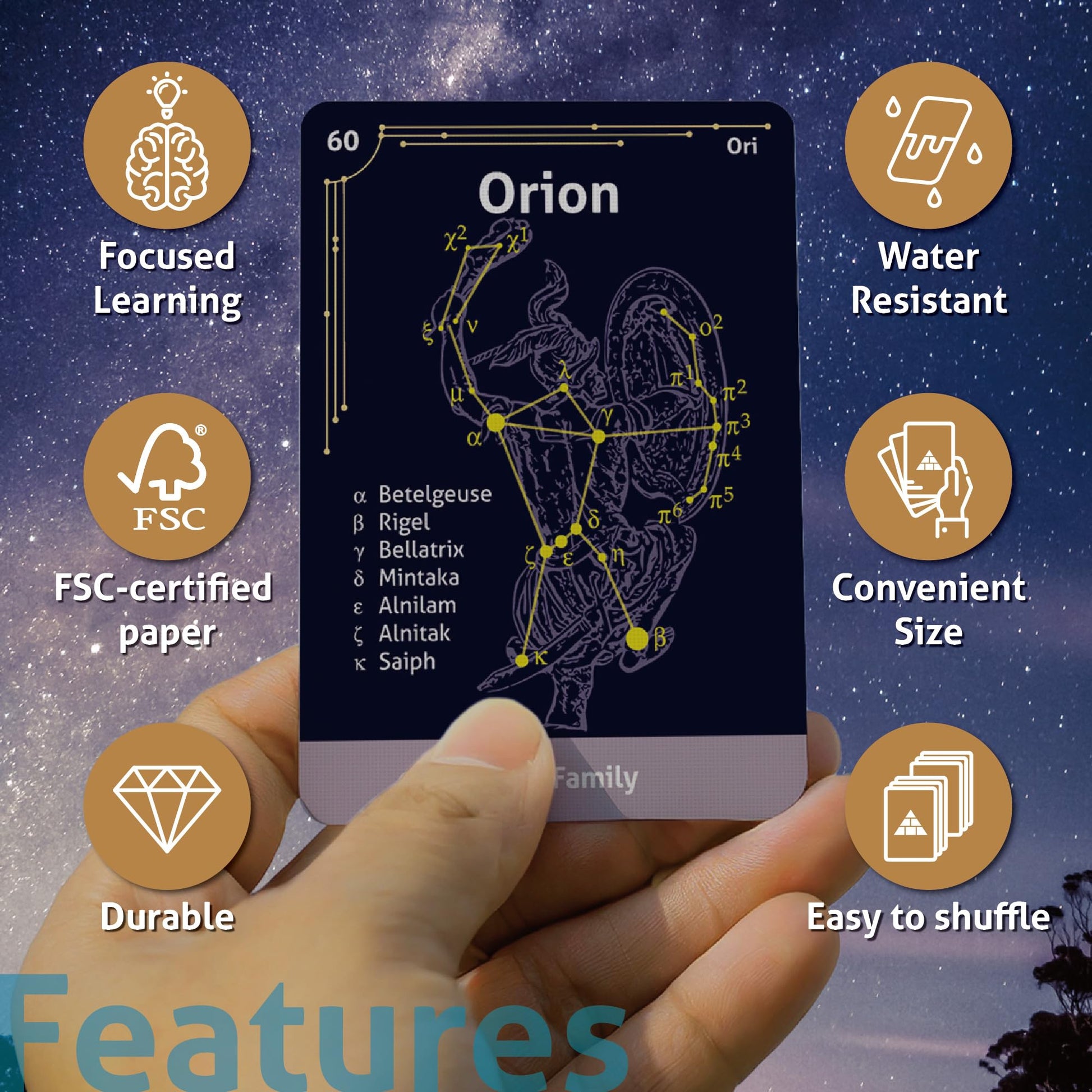 CARDDIA | The 88 Astronomical Constellations Educational Flashcards | Ideal for Astronomy Students and Educators