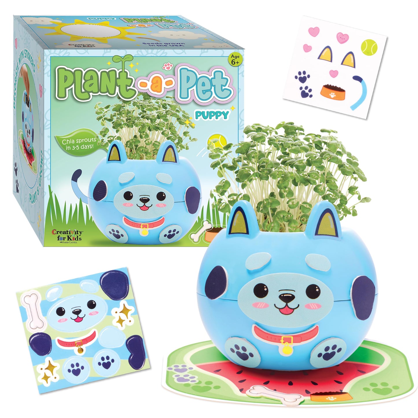 Creativity for Kids Plant-A-Pet: Puppy Toys for Girls - Mini Gifts for Girls, Arts and Crafts for Kids, DIY Activity Set & Screen Free Summer Fun