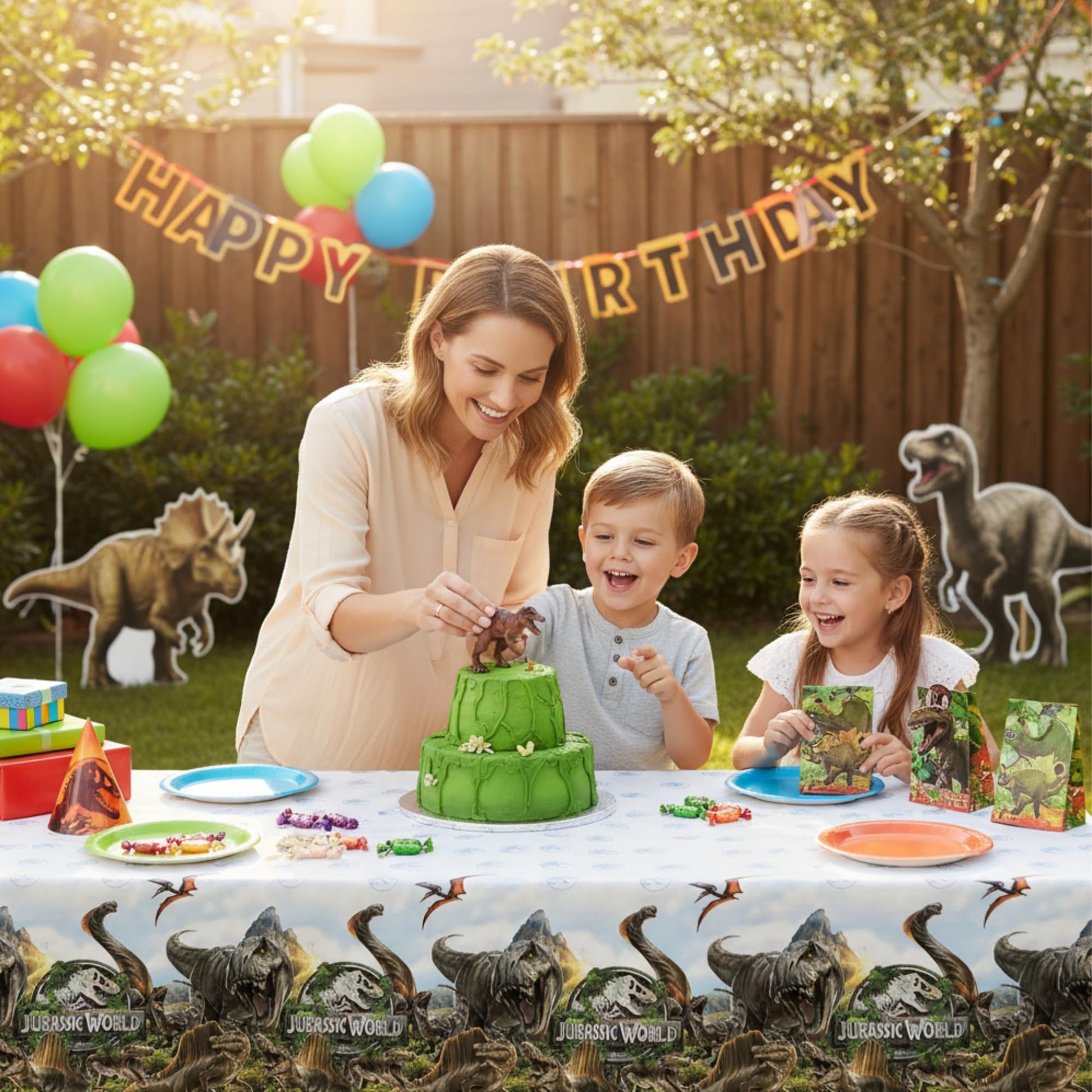 Unique Jurassic Park Table Cloth (2 Pack) - Jurassic World Birthday Party Decorations - Officially Licensed - Party Supplies - 2 Plastic Tablecloth